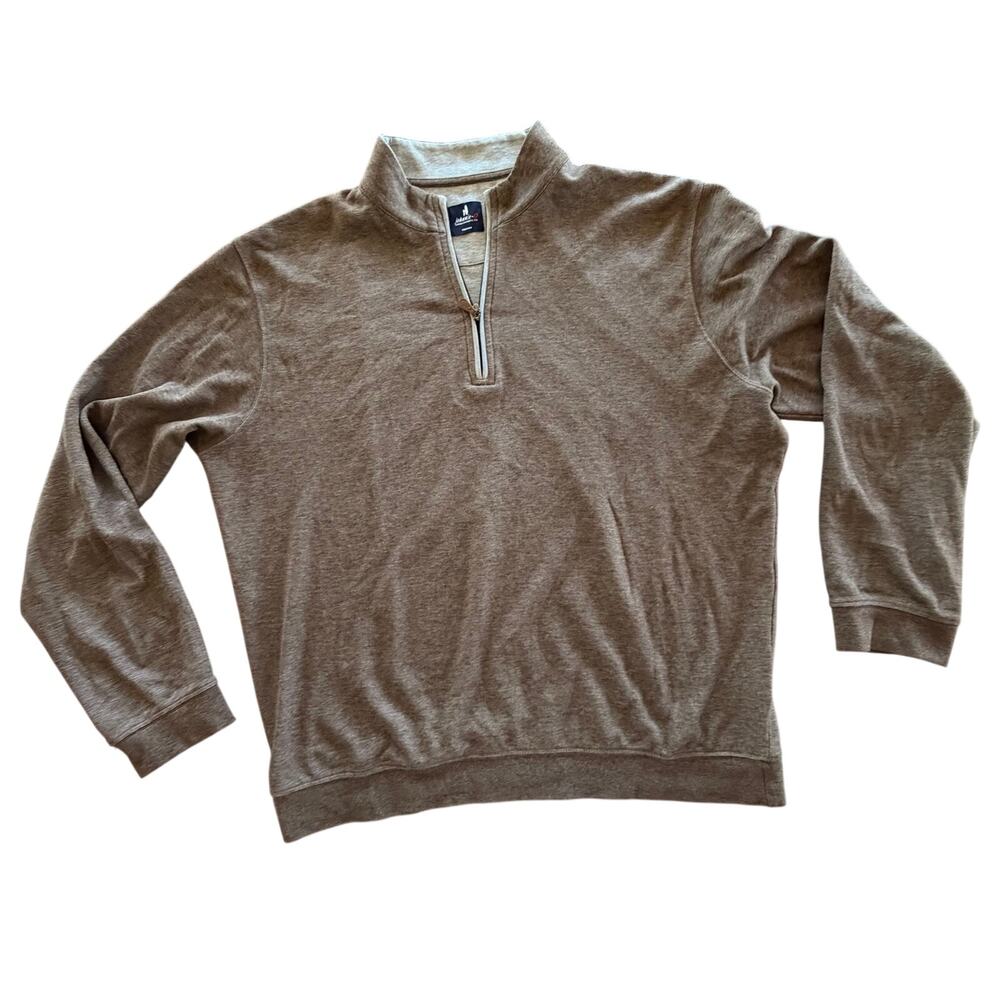 Johnnie-O Long Sleeve Sully Pullover Brown Tan Medium 1/4 Quarter Zip Golf - Picture 3 of 8